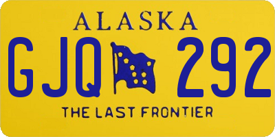 AK license plate GJQ292