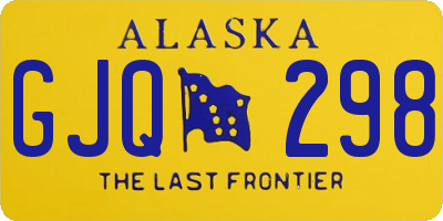 AK license plate GJQ298
