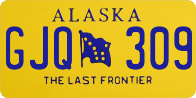 AK license plate GJQ309