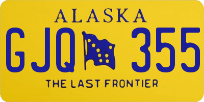AK license plate GJQ355