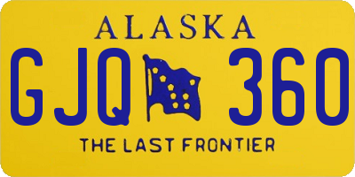 AK license plate GJQ360