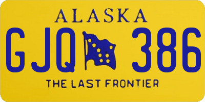AK license plate GJQ386
