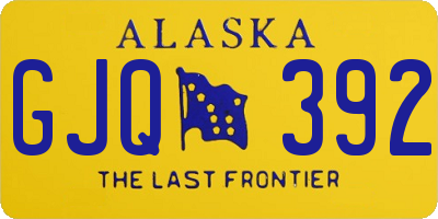 AK license plate GJQ392