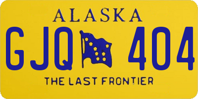 AK license plate GJQ404