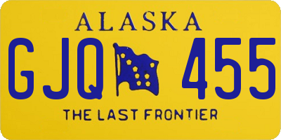 AK license plate GJQ455