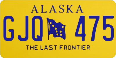 AK license plate GJQ475