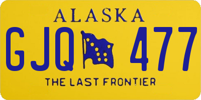 AK license plate GJQ477