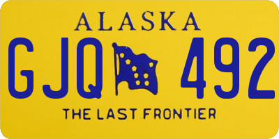 AK license plate GJQ492