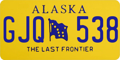 AK license plate GJQ538