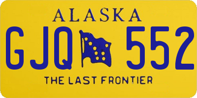 AK license plate GJQ552