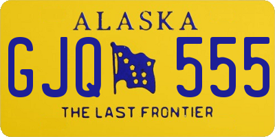 AK license plate GJQ555