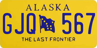 AK license plate GJQ567