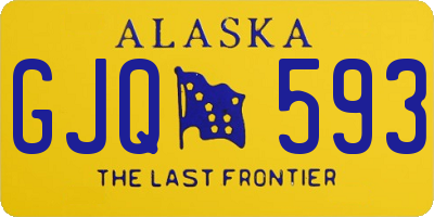 AK license plate GJQ593