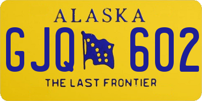 AK license plate GJQ602