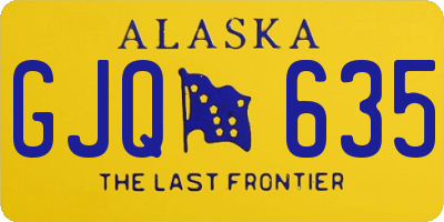 AK license plate GJQ635
