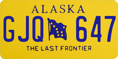 AK license plate GJQ647