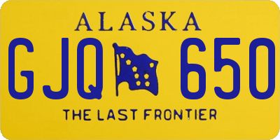 AK license plate GJQ650