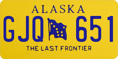 AK license plate GJQ651