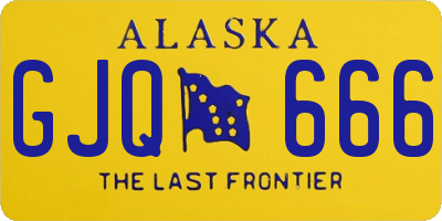 AK license plate GJQ666