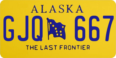 AK license plate GJQ667