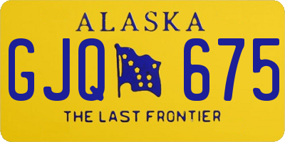 AK license plate GJQ675