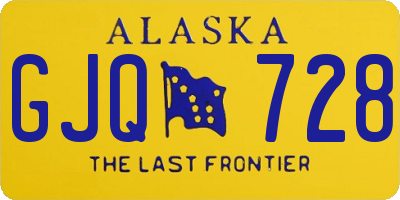 AK license plate GJQ728