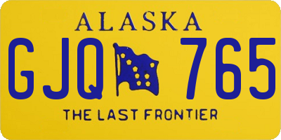 AK license plate GJQ765