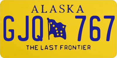AK license plate GJQ767