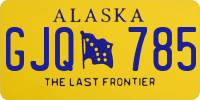 AK license plate GJQ785