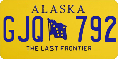 AK license plate GJQ792