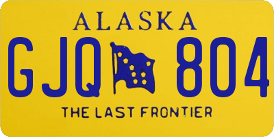 AK license plate GJQ804