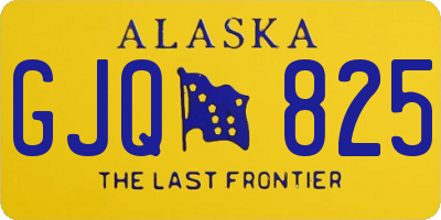 AK license plate GJQ825