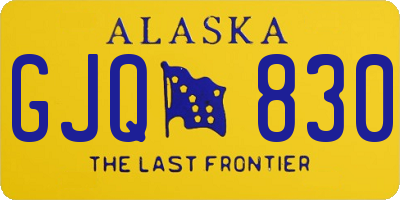 AK license plate GJQ830