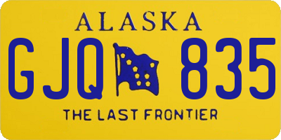 AK license plate GJQ835