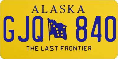 AK license plate GJQ840