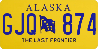 AK license plate GJQ874