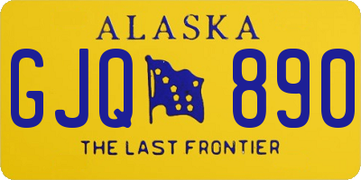 AK license plate GJQ890