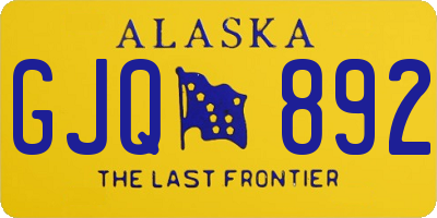 AK license plate GJQ892
