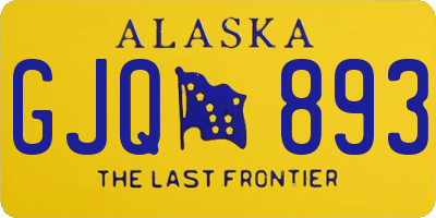 AK license plate GJQ893