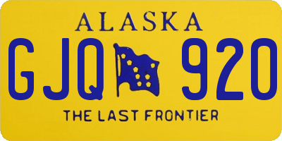 AK license plate GJQ920