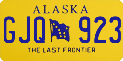 AK license plate GJQ923
