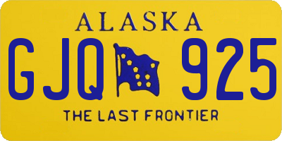 AK license plate GJQ925