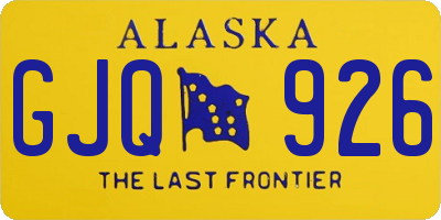 AK license plate GJQ926