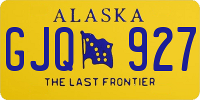 AK license plate GJQ927