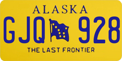 AK license plate GJQ928