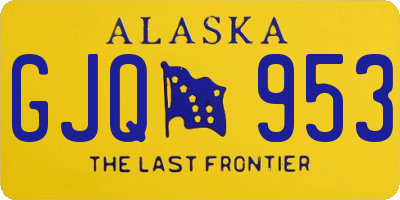 AK license plate GJQ953