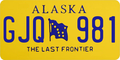 AK license plate GJQ981