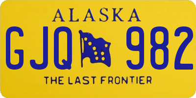 AK license plate GJQ982