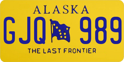 AK license plate GJQ989