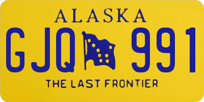 AK license plate GJQ991
